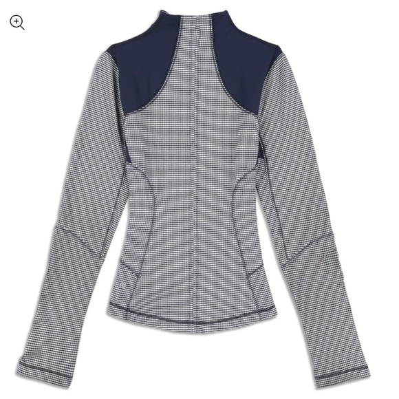 ♥️… Lululemon Forme Jacket Inkwell Gingham sz 12 - Picture 2 of 10